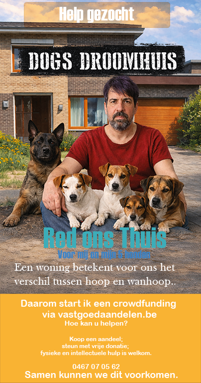Man with dogs in front of house 3